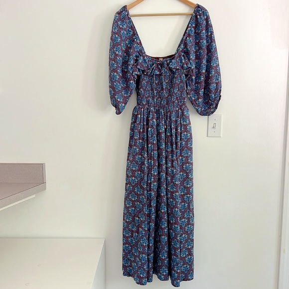 Free People Oasis Printed Midi Dress French Chocolate Combo NWT - Picture 6 of 16